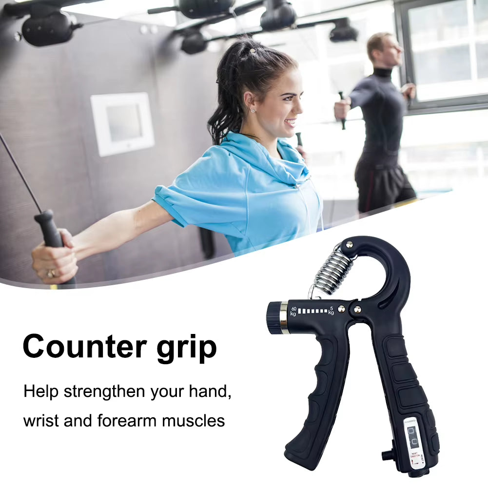 5-60Kg Adjustable Hand Grip Strengthener Hand Grip Trainer with Counter Wrist Forearm and Hand Exerciser for Muscle Building