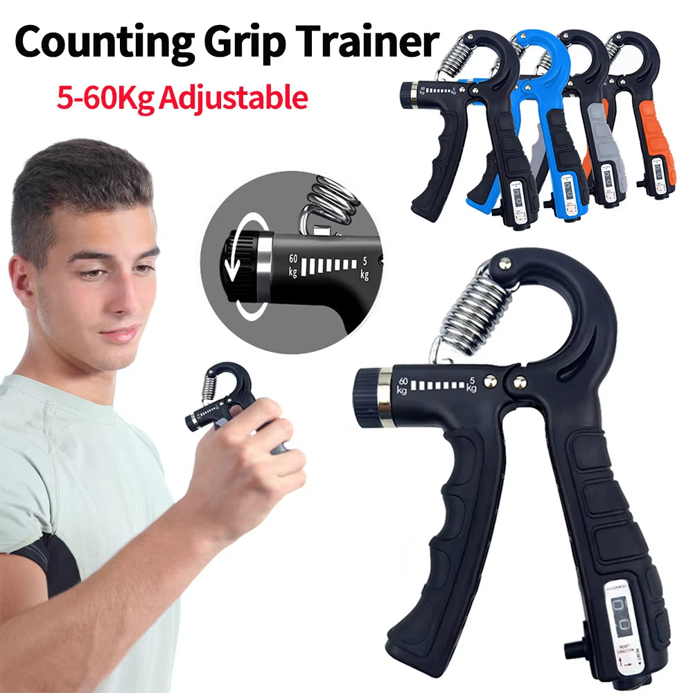 5-60Kg Adjustable Hand Grip Strengthener Hand Grip Trainer with Counter Wrist Forearm and Hand Exerciser for Muscle Building