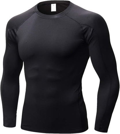 Men and Boys' Long Sleeve Compression Shirt, Athletic Workout Sports Undershirt Base Layer Top