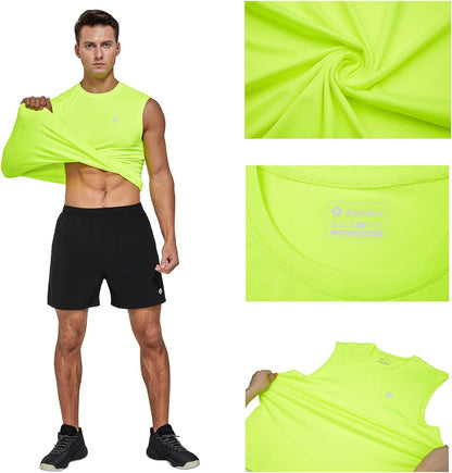 Men'S Sleeveless Quick Dry Workout Tank Top- Gym Fitness Running Training Muscle Bodybuilding Tank Top