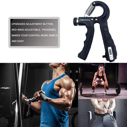 5-60Kg Adjustable Hand Grip Strengthener Hand Grip Trainer with Counter Wrist Forearm and Hand Exerciser for Muscle Building