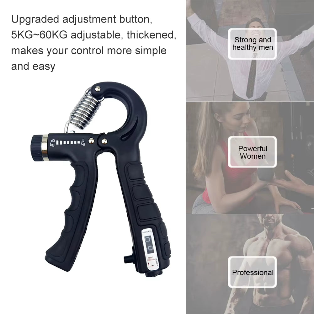 5-60Kg Adjustable Hand Grip Strengthener Hand Grip Trainer with Counter Wrist Forearm and Hand Exerciser for Muscle Building