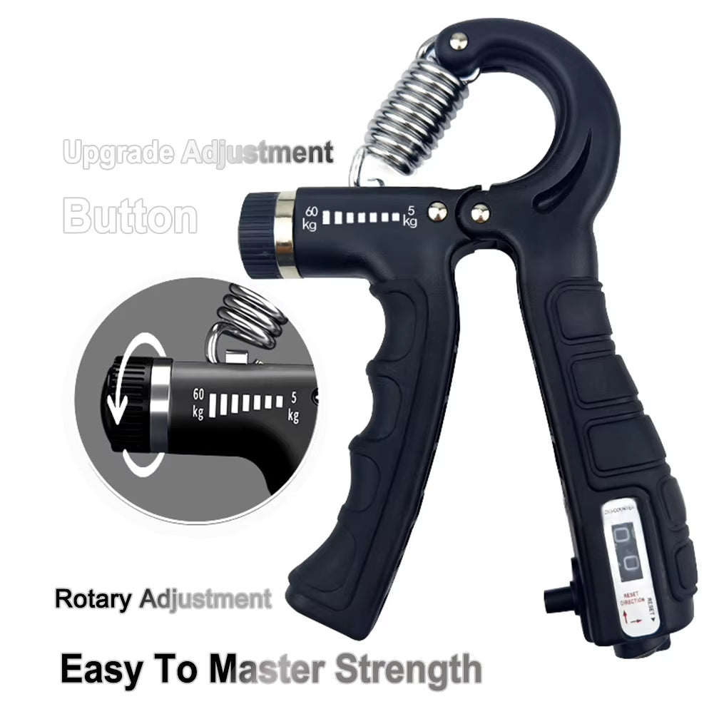 5-60Kg Adjustable Hand Grip Strengthener Hand Grip Trainer with Counter Wrist Forearm and Hand Exerciser for Muscle Building